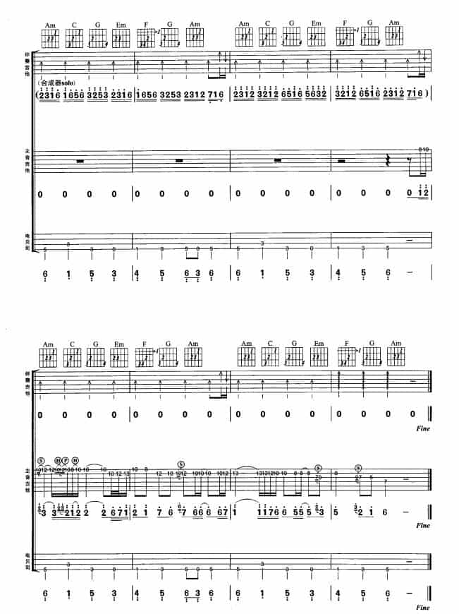 大地（刘卓辉词 刘卓辉曲） 吉他乐谱_第6张