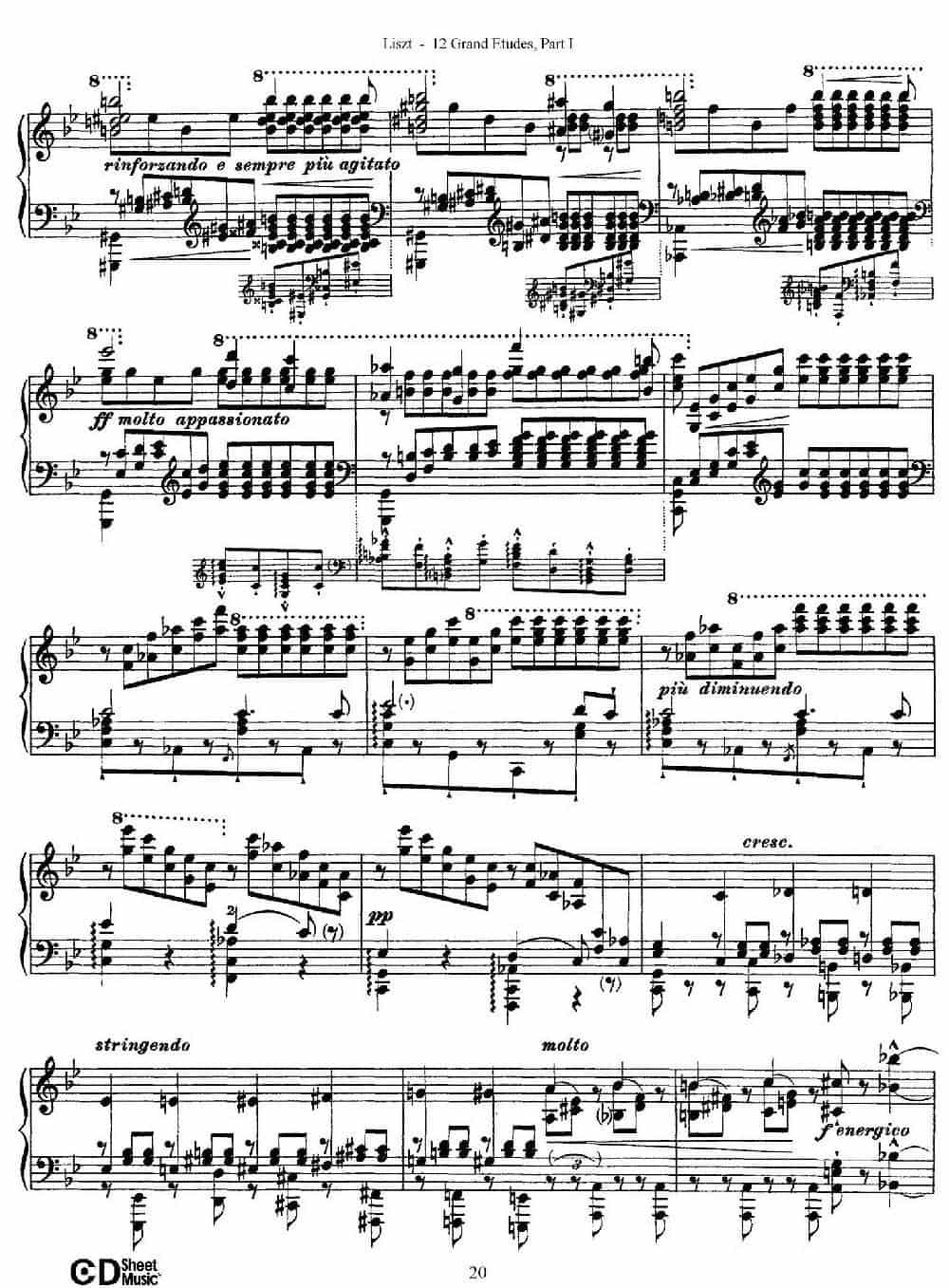 12 Grand Etudes S.137（12首华丽的练习曲·4） 钢琴乐谱_第8张