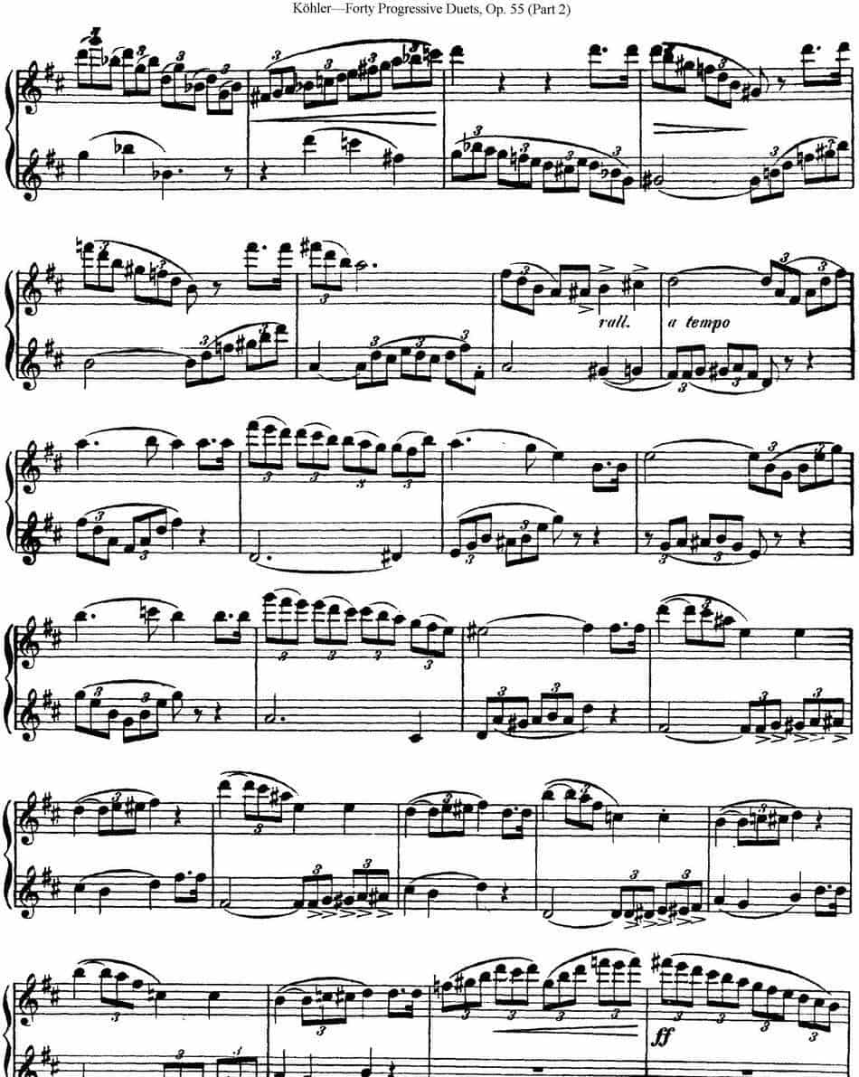 柯勒40首长笛提高练习曲OP.55（二重奏）（NO.13） 长笛乐谱_第6张