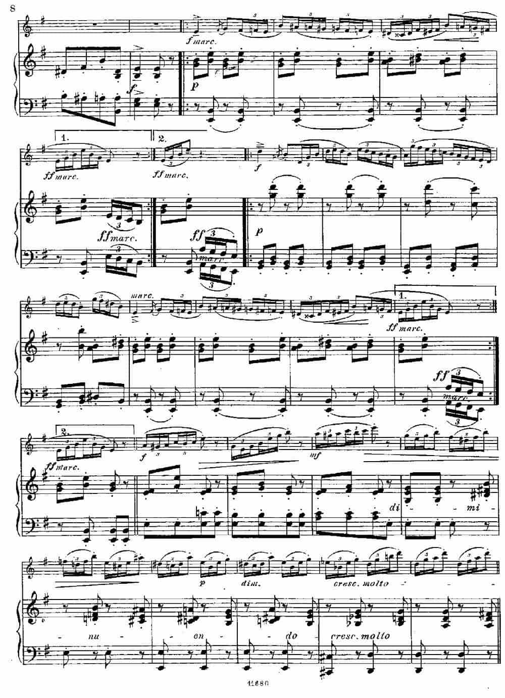Fantaisies nationales.  Russe. （Op.59 No.3）（长笛+钢琴伴奏） 长笛乐谱_第7张