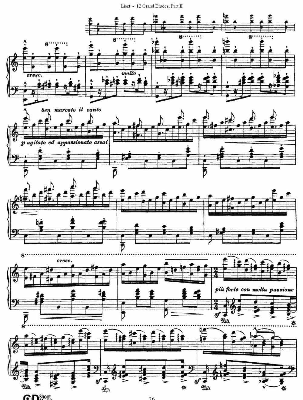 12 Grand Etudes S.137（12首华丽的练习曲·8） 钢琴乐谱_第16张
