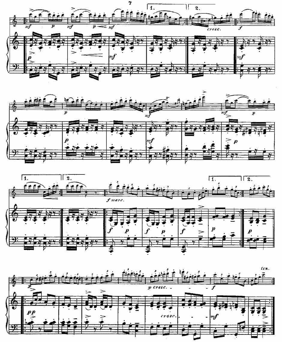 Fantaisies nationales. Op. 59, 6. （长笛+钢琴伴奏） 长笛乐谱_第6张