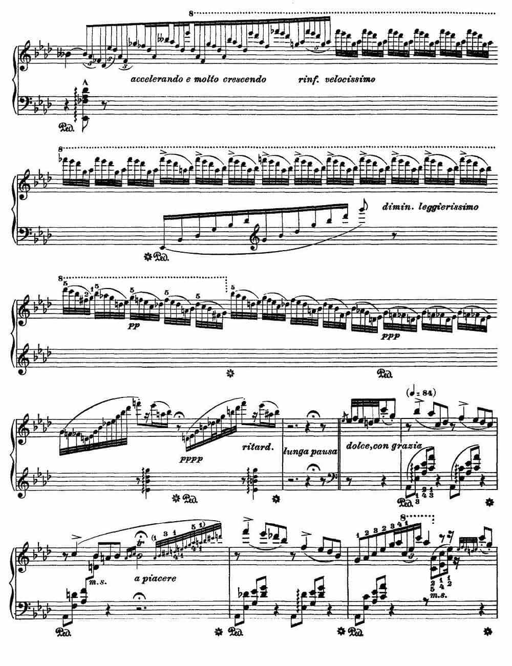 12首超级技巧练习曲：Ricordanza（回忆） 钢琴乐谱_第2张