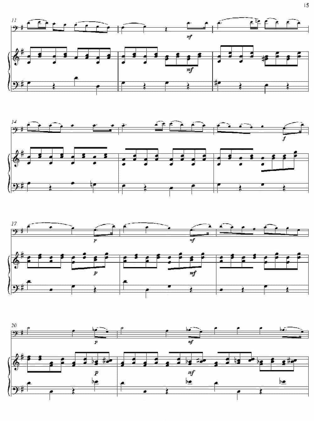 Serenade “Andante Cantabile”from String Quartet No. 8（巴松+钢琴伴奏） 铜管乐器谱_第2张