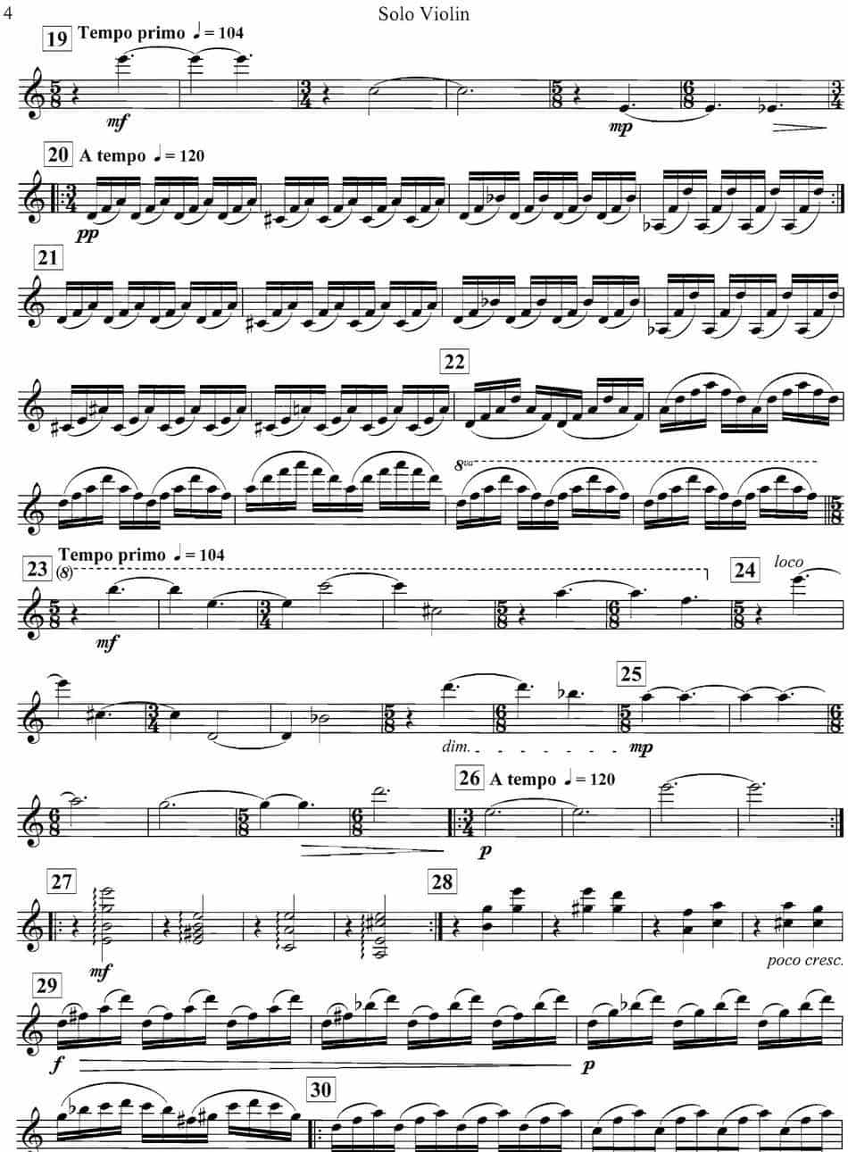 PHILIP GLASS Violin Concerto（格拉斯小提琴协奏曲I） 提琴乐谱_第3张