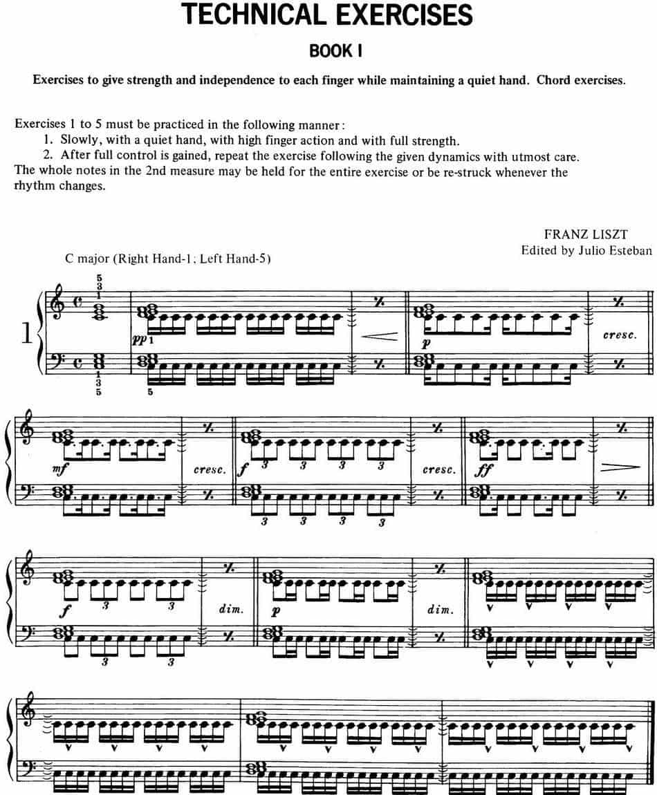 Technical Exercises S.146（李斯特钢琴技巧练习 BOOKⅠ） 钢琴乐谱_第1张
