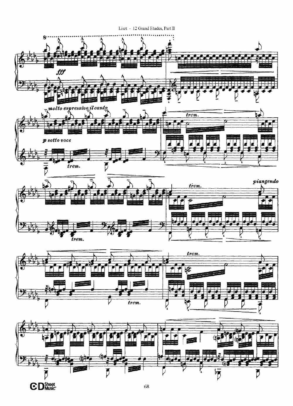 12 Grand Etudes S.137（12首华丽的练习曲·12） 钢琴乐谱_第7张