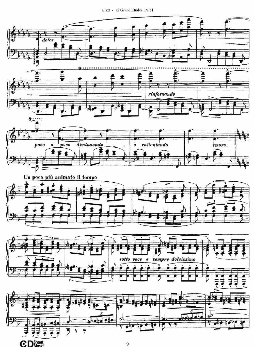 12 Grand Etudes S.137（12首华丽的练习曲·3） 钢琴乐谱_第2张