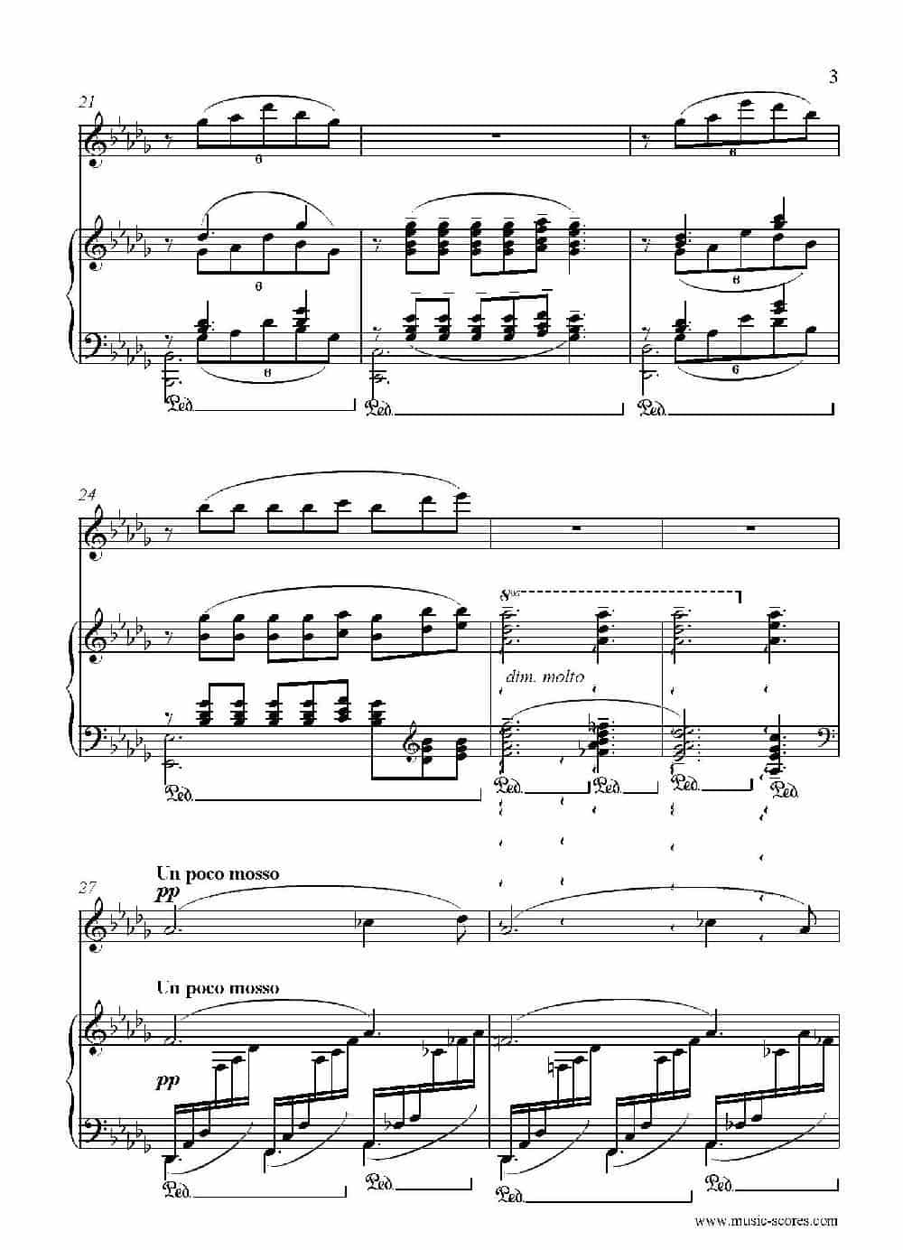 Clair de lune（长笛+钢琴伴奏） 长笛乐谱_第3张