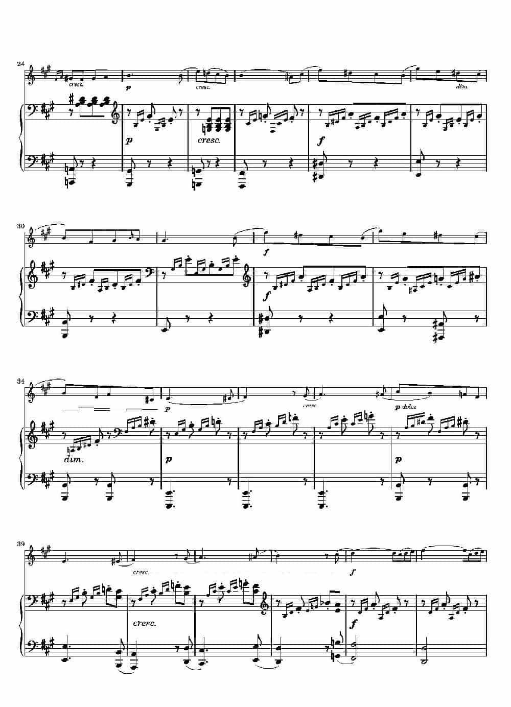 春之歌（Spring Song）作品62 （长笛+钢琴） 长笛乐谱_第3张