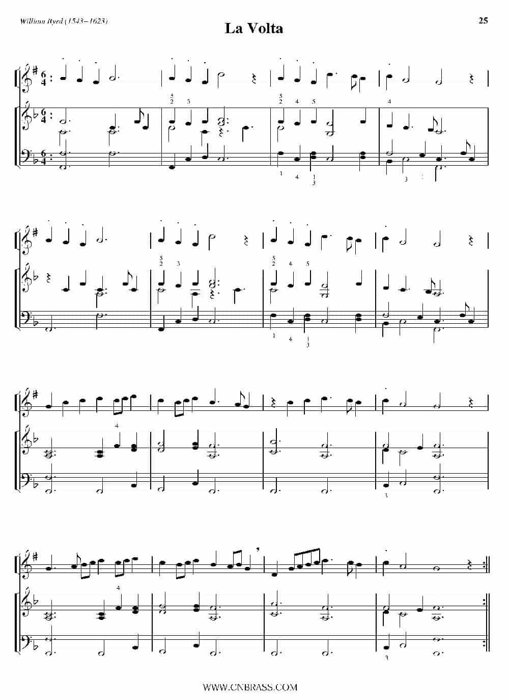 La Volta（小号+钢琴伴奏） 铜管乐器谱_第1张