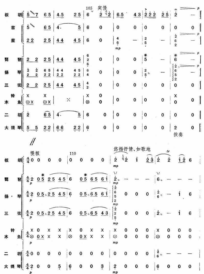 秦川新歌（板胡独奏+乐队伴奏总谱） 胡琴乐谱_第11张