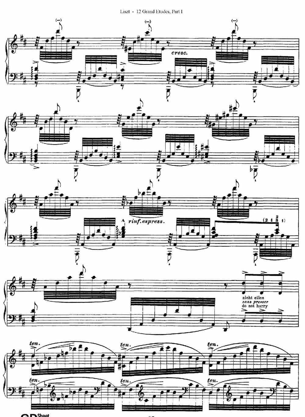 12 Grand Etudes S.137（12首华丽的练习曲·6） 钢琴乐谱_第3张