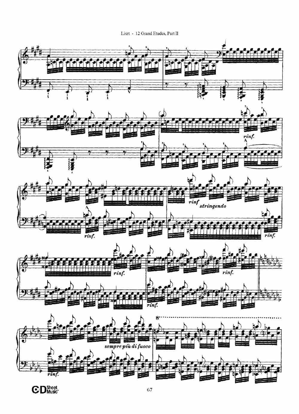 12 Grand Etudes S.137（12首华丽的练习曲·12） 钢琴乐谱_第6张