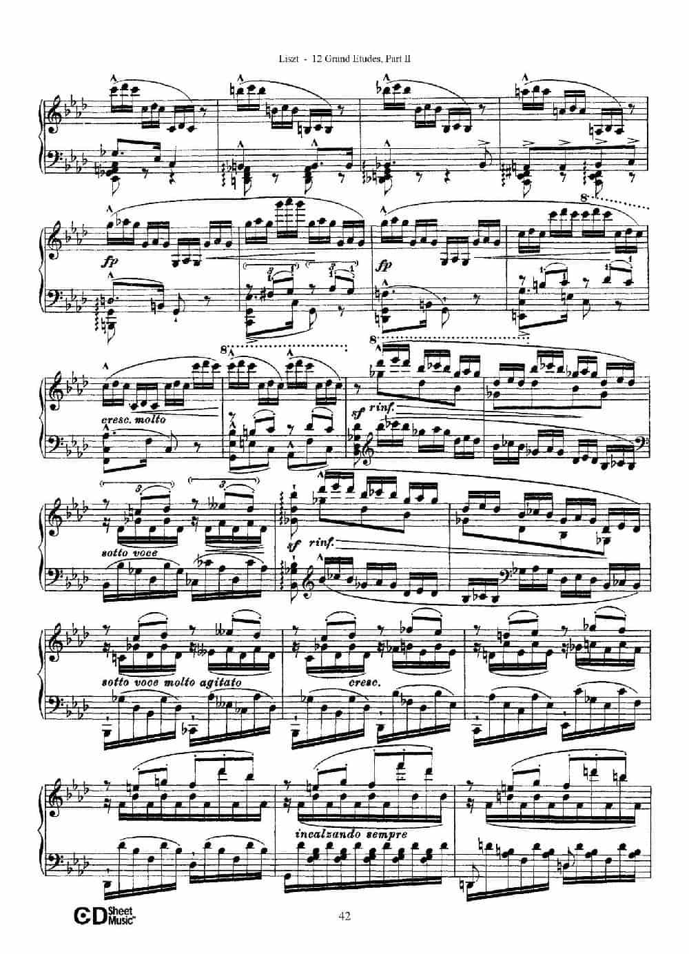 12 Grand Etudes S.137（12首华丽的练习曲·10） 钢琴乐谱_第4张