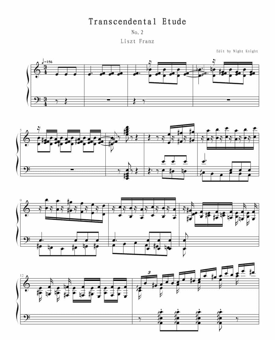 李斯特超凡练习曲第二首 钢琴乐谱_第1张