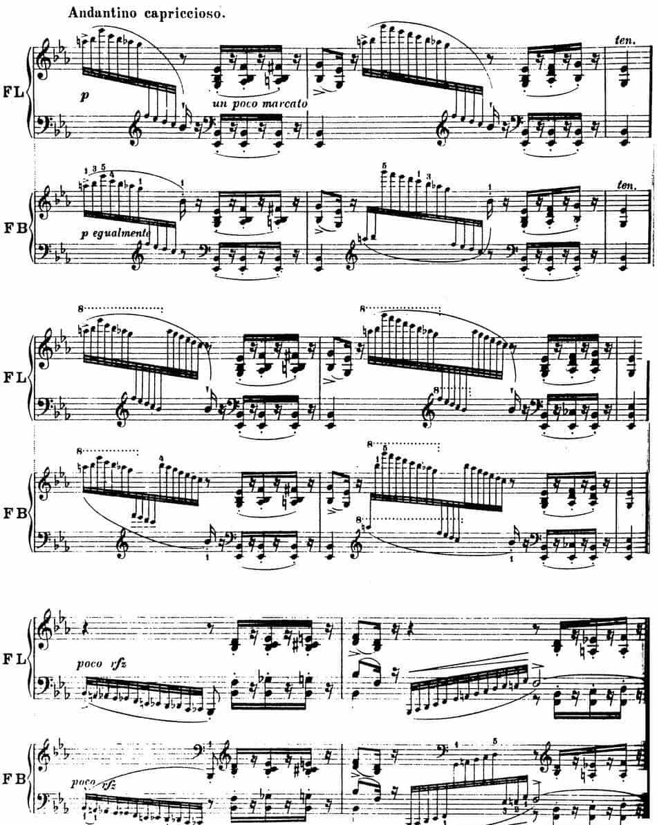 6首帕格尼尼大练习曲（Andantino capriccioso） 钢琴乐谱_第2张