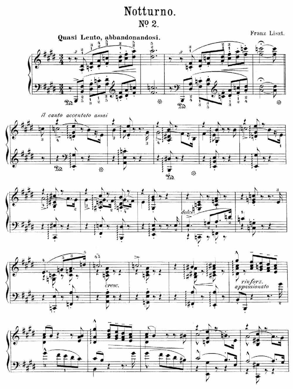 Notturnos S.541（3首夜曲“爱之梦”·2） 钢琴乐谱_第1张