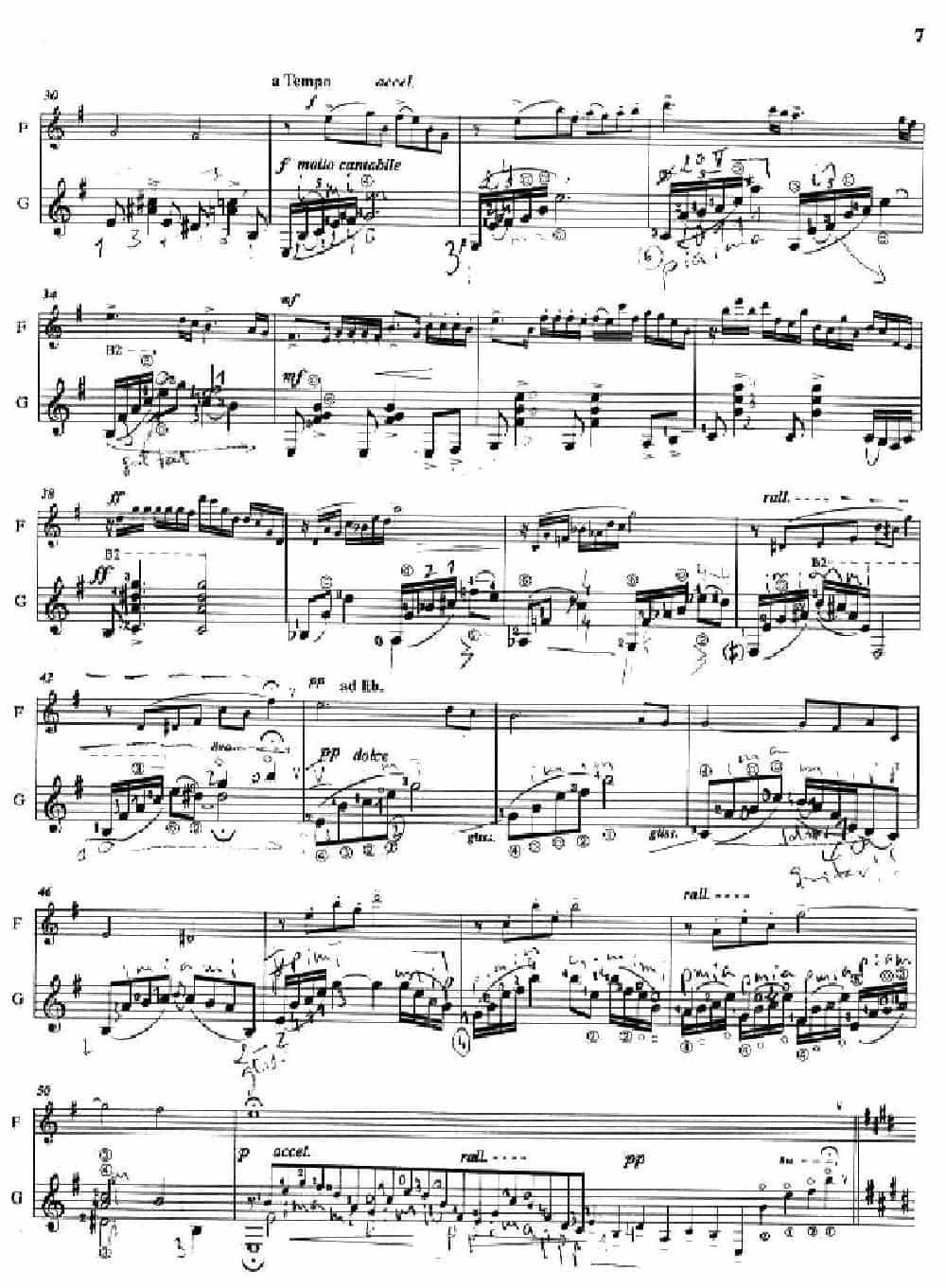 Histoire du Tango：2、Café 1930（长笛+吉他） 长笛乐谱_第2张
