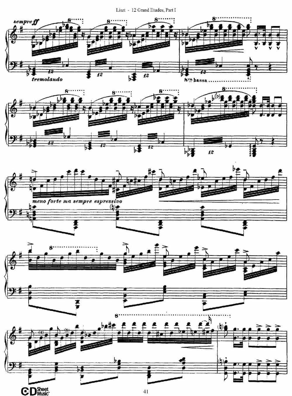 12 Grand Etudes S.137（12首华丽的练习曲·6） 钢琴乐谱_第7张