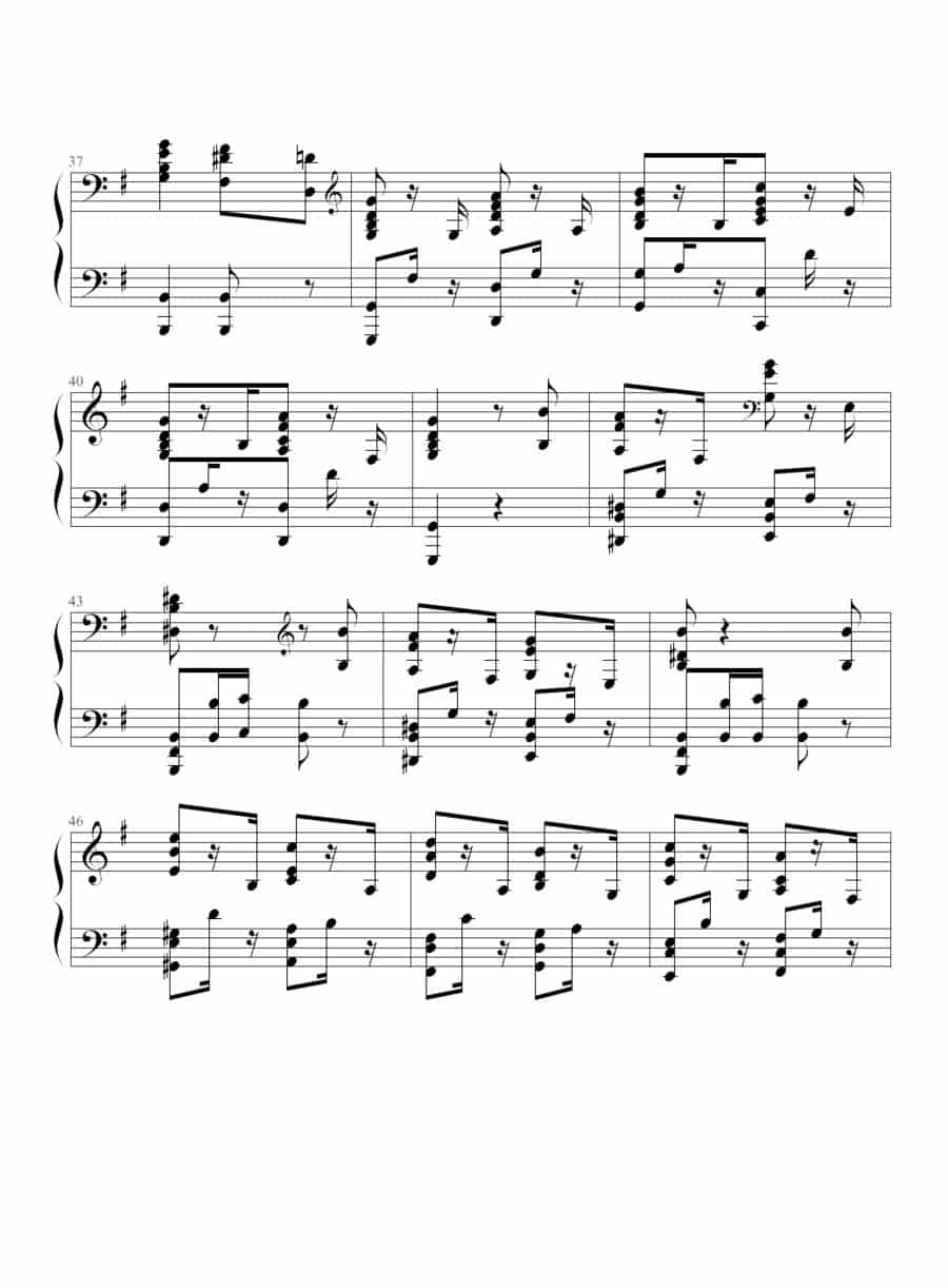 狩猎（练习曲） 钢琴乐谱_第4张