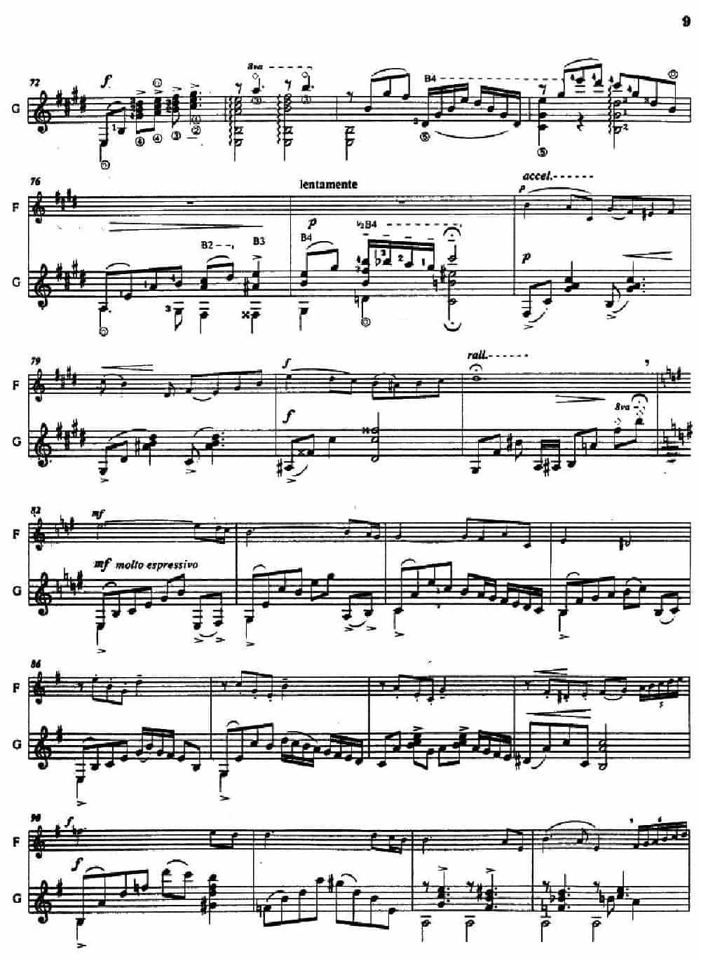 Histoire du Tango：2、Café 1930（长笛+吉他） 长笛乐谱_第4张