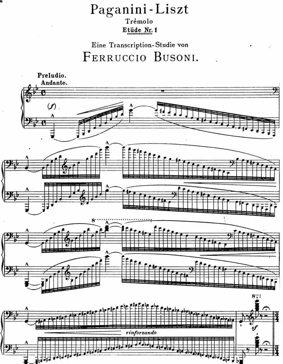 6首帕格尼尼大练习曲（Tremolo Etude Nr.1） 钢琴乐谱_第1张