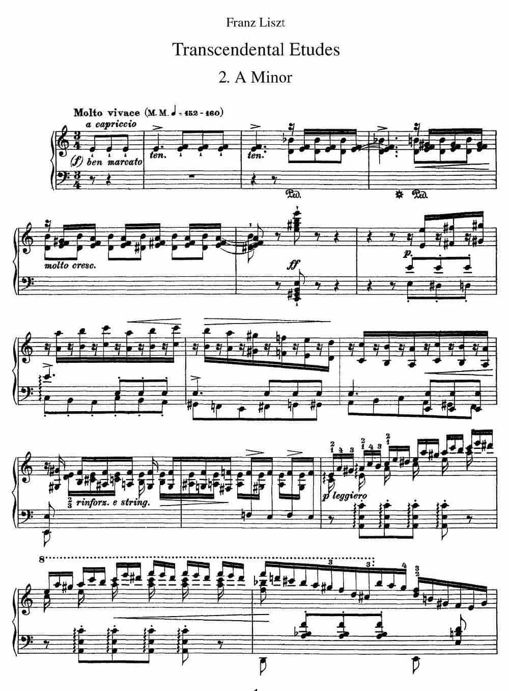 12首超级技巧练习曲：A Minor（A 小调） 钢琴乐谱_第1张