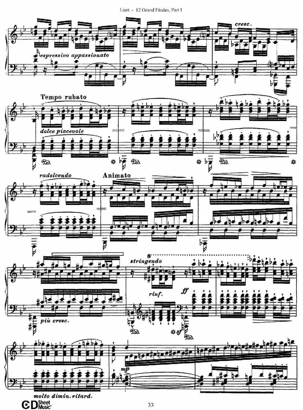 12 Grand Etudes S.137（12首华丽的练习曲·5） 钢琴乐谱_第9张