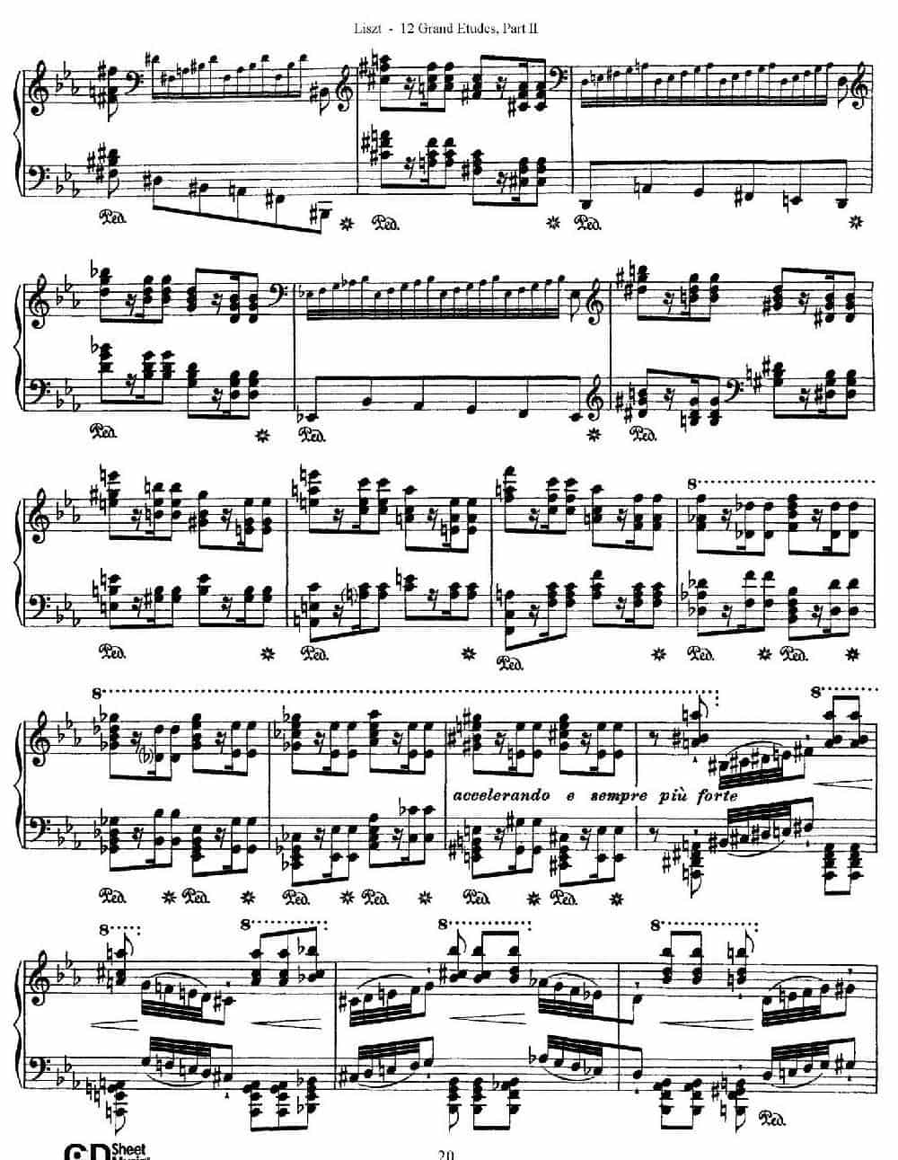 12 Grand Etudes S.137（12首华丽的练习曲·8） 钢琴乐谱_第10张