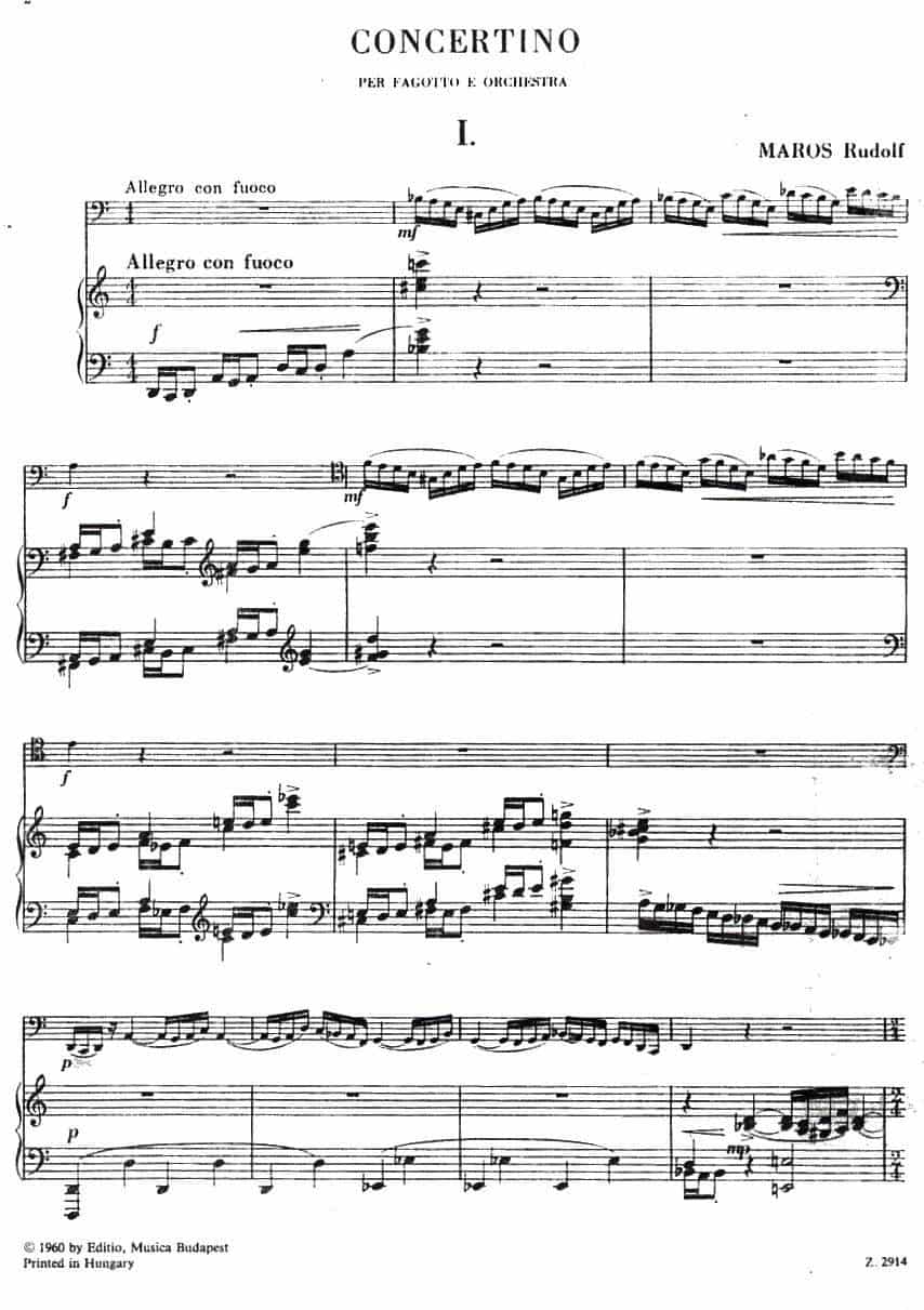 CONCERTINO（Ⅰ）（钢琴伴奏巴松协奏曲） 铜管乐器谱_第2张