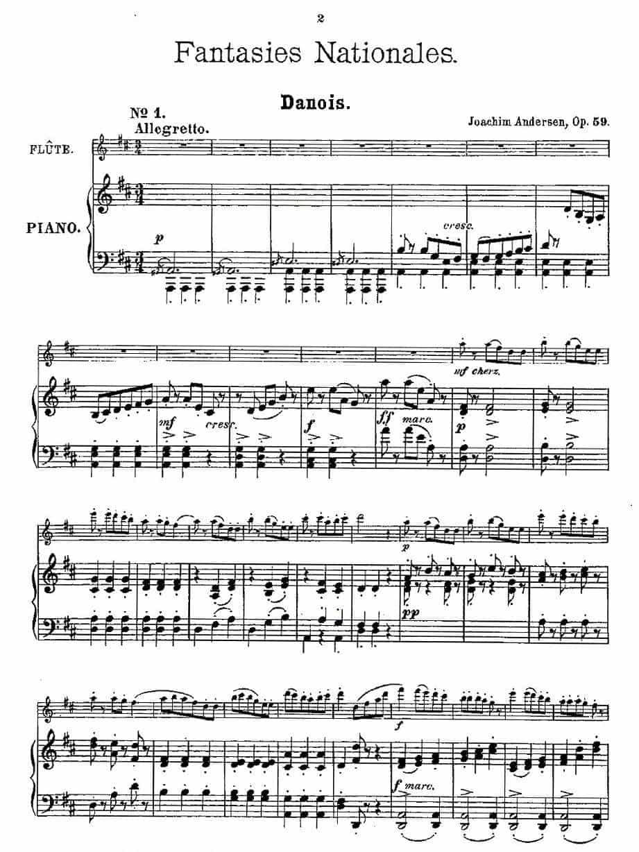 Fantaisies nationales. Op. 59, 1. （长笛+钢琴伴奏） 长笛乐谱_第1张