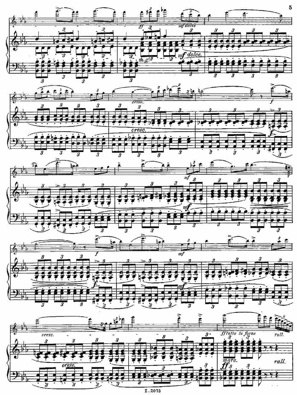 Legende（Op.55 No.5）（长笛+钢琴伴奏） 长笛乐谱_第3张