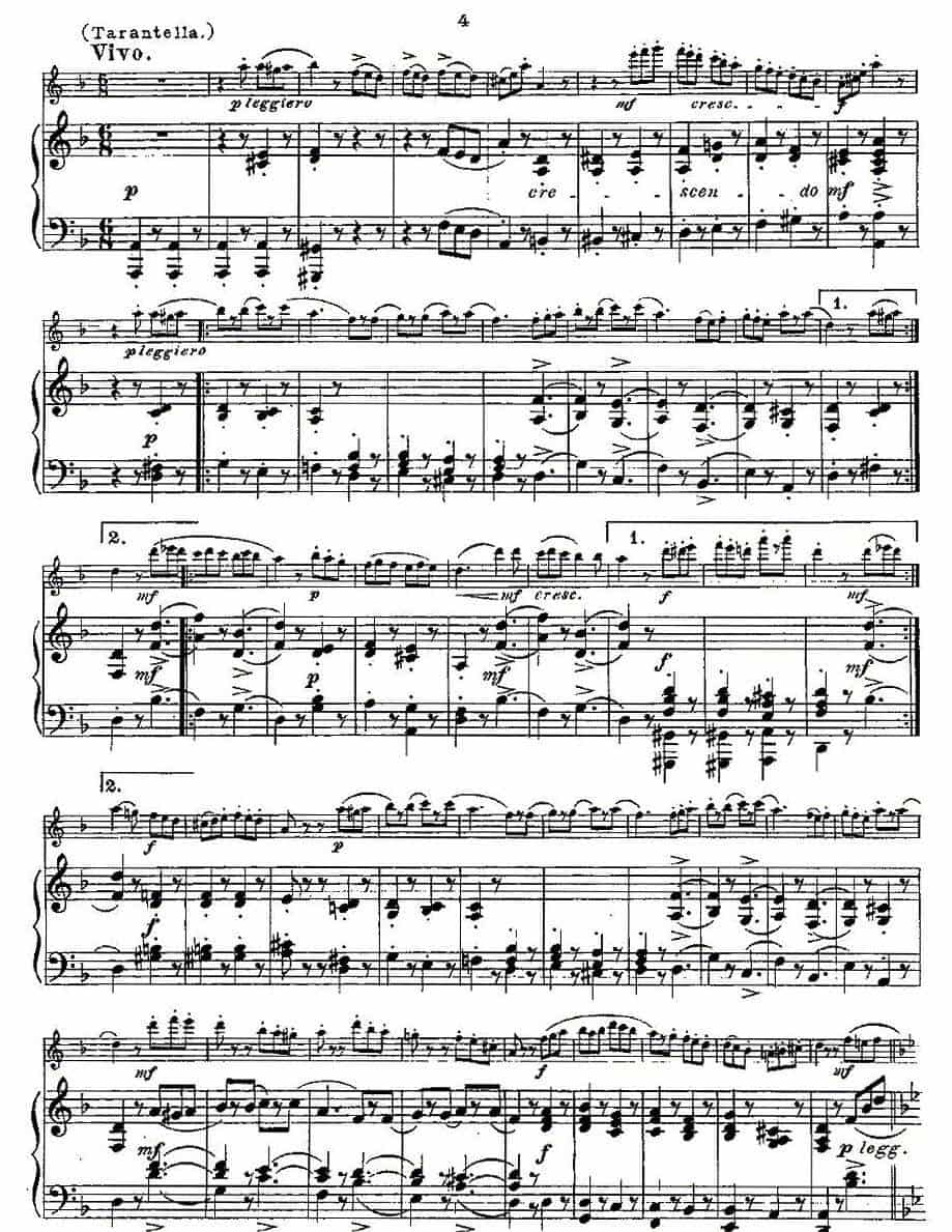 Fantaisies nationales. Op. 59, 5.（长笛+钢琴伴奏） 长笛乐谱_第3张
