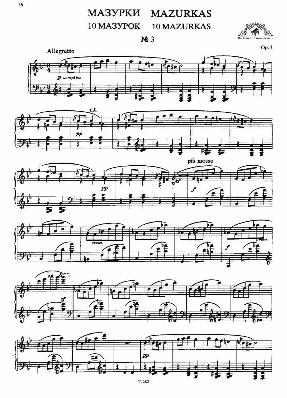 Ten Mazurkas Op.3（10首玛祖卡·3） 钢琴乐谱_第1张