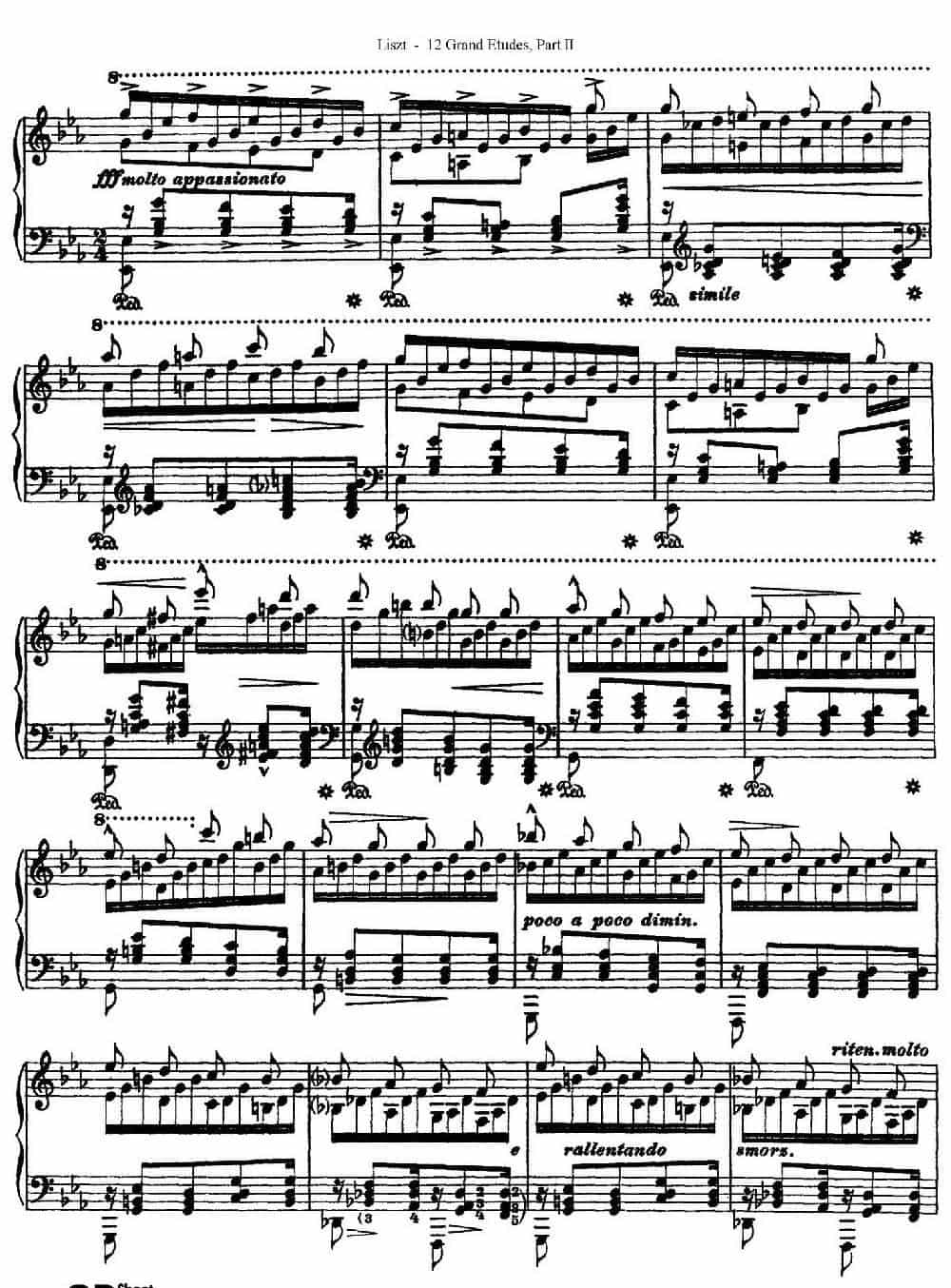 12 Grand Etudes S.137（12首华丽的练习曲·8） 钢琴乐谱_第8张