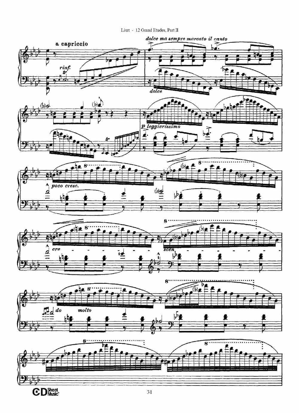 12 Grand Etudes S.137（12首华丽的练习曲·9） 钢琴乐谱_第4张