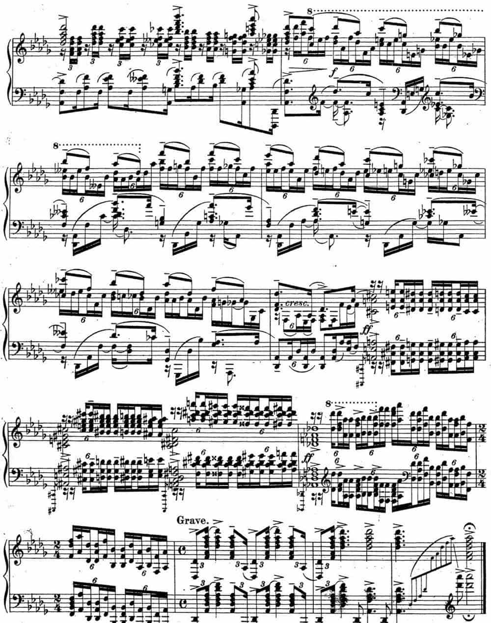 拉赫玛尼诺夫 钢琴前奏曲24 降D大调 Op.32 No.13 钢琴乐谱_第5张