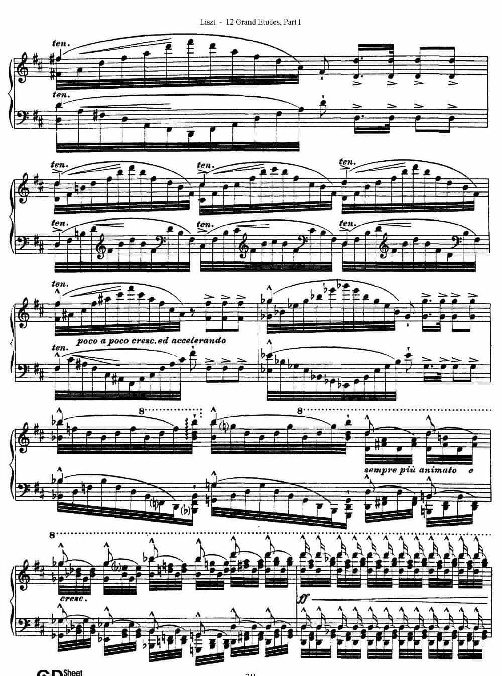 12 Grand Etudes S.137（12首华丽的练习曲·6） 钢琴乐谱_第4张