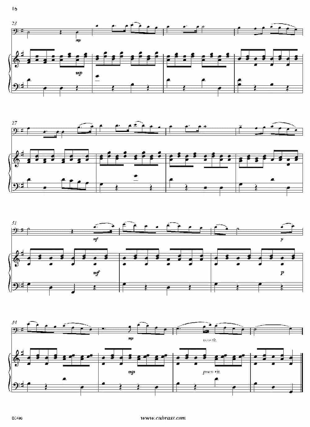 Serenade “Andante Cantabile”from String Quartet No. 8（巴松+钢琴伴奏） 铜管乐器谱_第3张