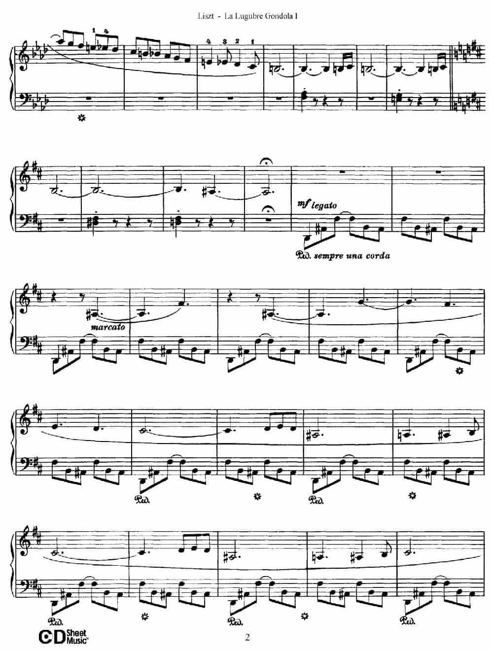 La Lugubre Gondola S.200（Ⅰ） 钢琴乐谱_第2张