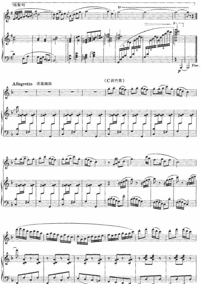 水乡随想（竹笛+钢琴伴奏） 笛箫乐谱_第3张