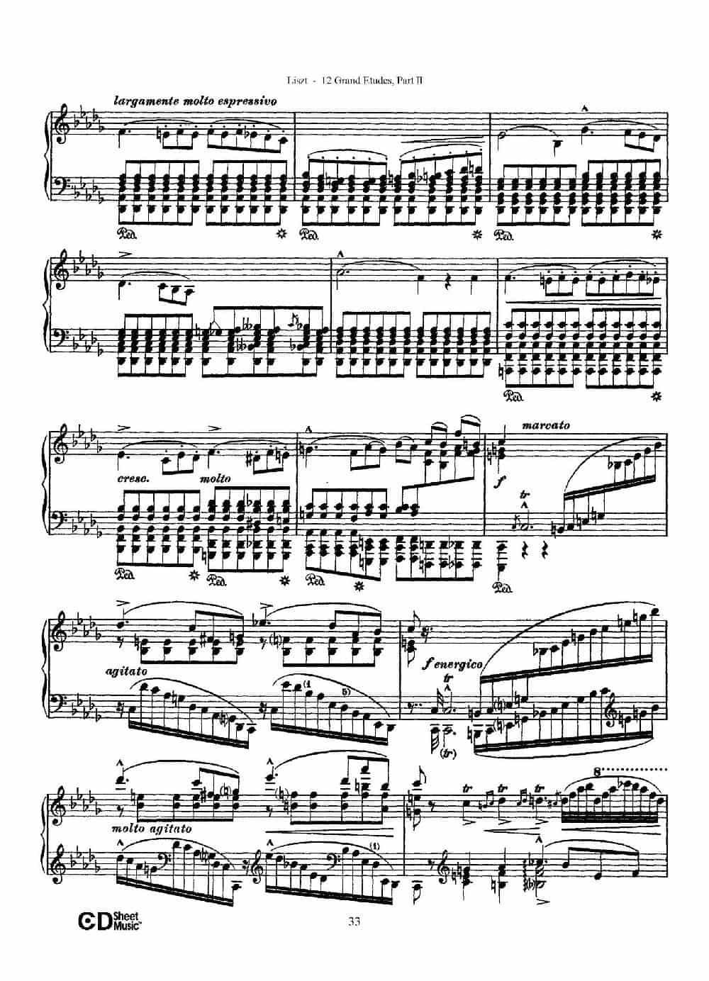12 Grand Etudes S.137（12首华丽的练习曲·9） 钢琴乐谱_第6张