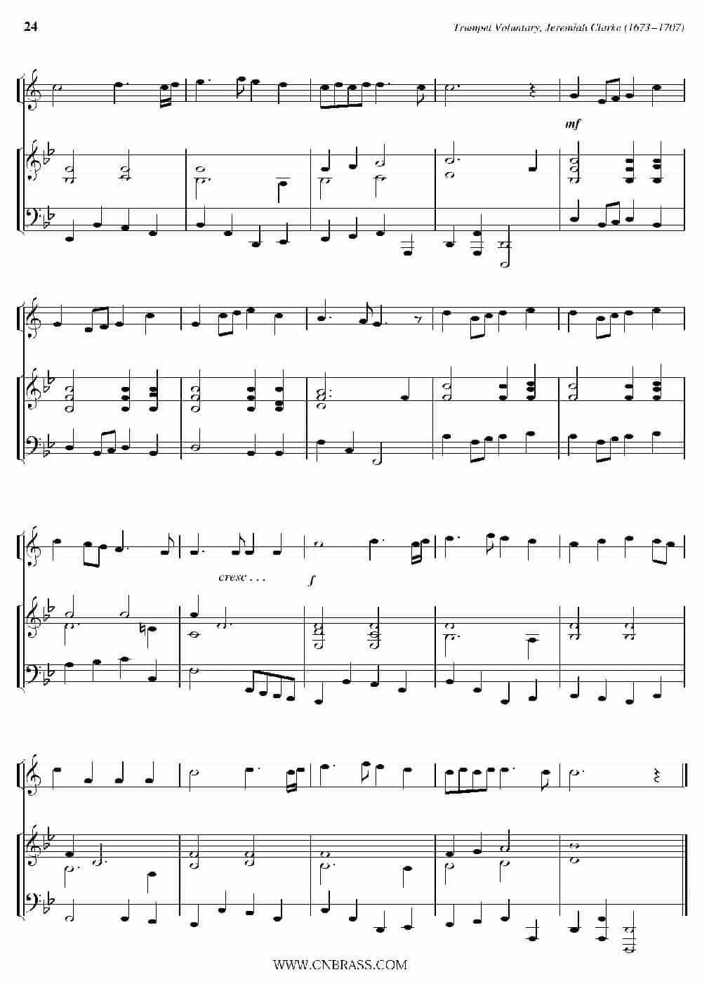 Trumpet Voluntary（小号+钢琴伴奏） 铜管乐器谱_第2张