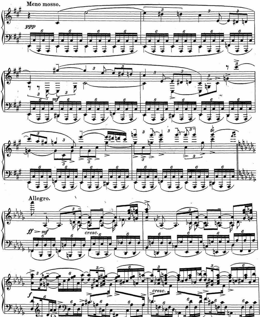 拉赫玛尼诺夫 钢琴前奏曲24 降D大调 Op.32 No.13 钢琴乐谱_第2张