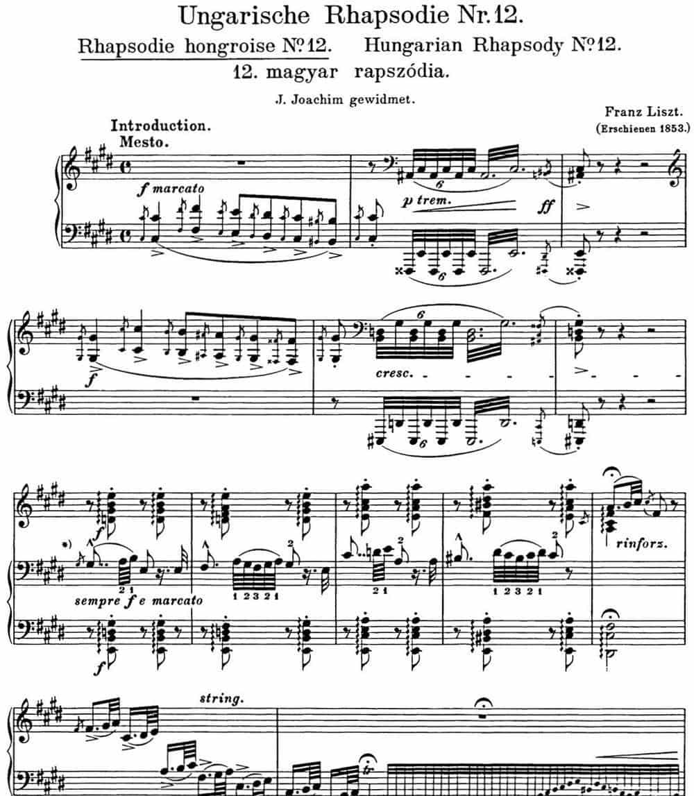 李斯特 匈牙利狂想曲CD Hungarian Rhapsodies S.244 No.12 钢琴乐谱_第1张