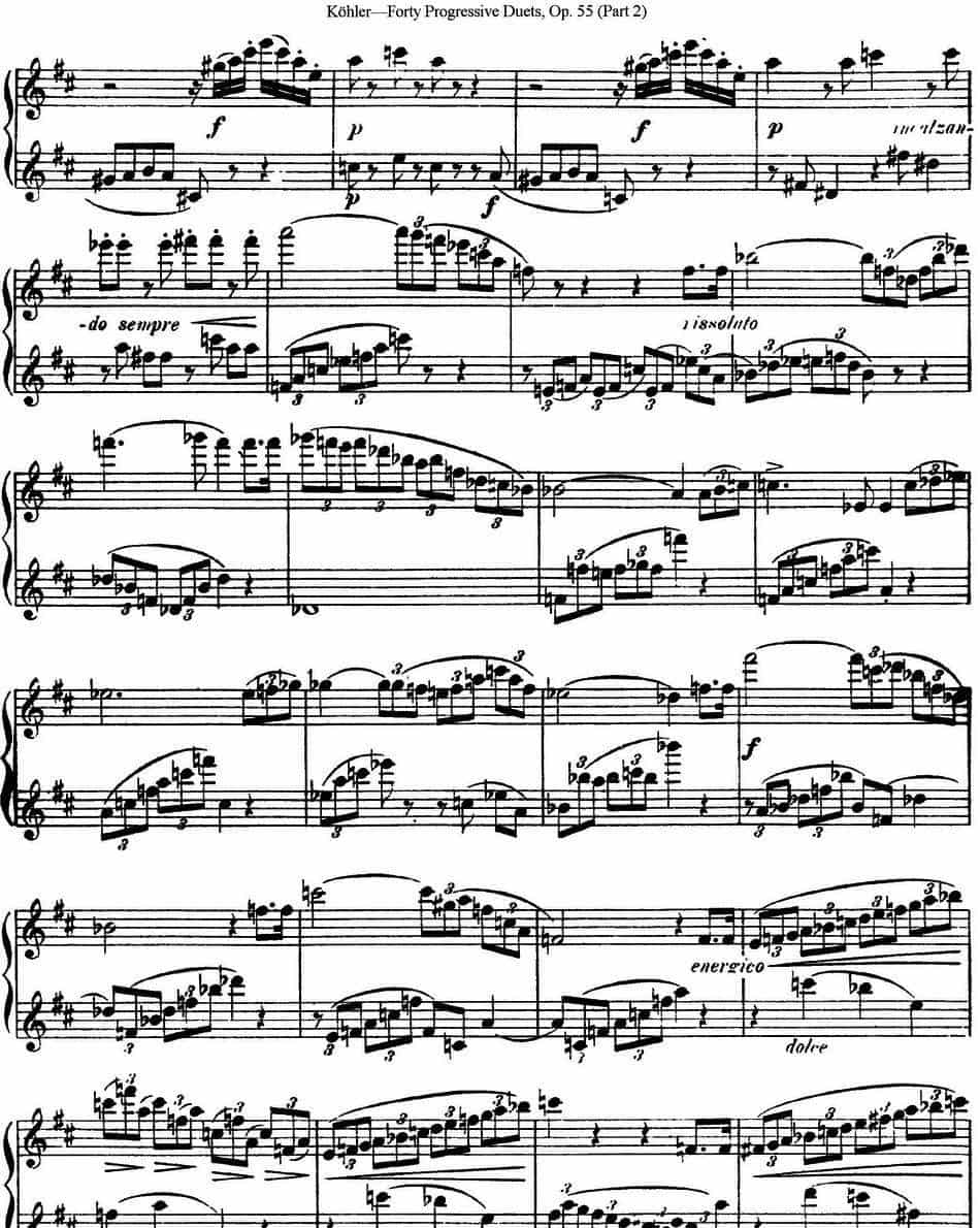 柯勒40首长笛提高练习曲OP.55（二重奏）（NO.13） 长笛乐谱_第5张