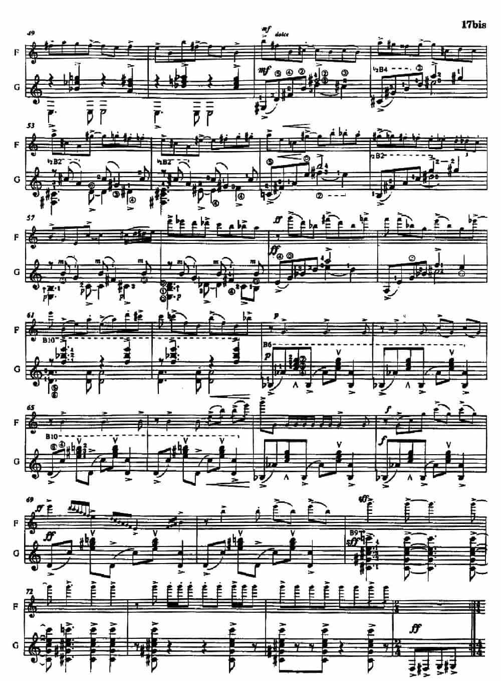 Histoire du Tango：4、Concerto d’aujourd’hui（长笛+吉他） 长笛乐谱_第3张