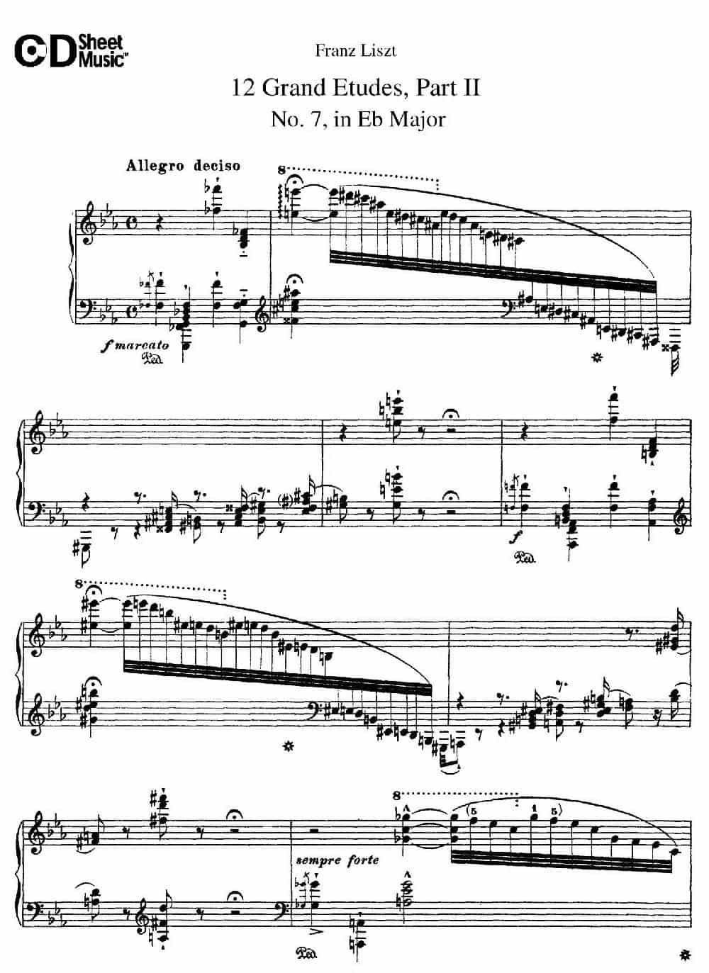 12 Grand Etudes S.137（12首华丽的练习曲·7） 钢琴乐谱_第1张