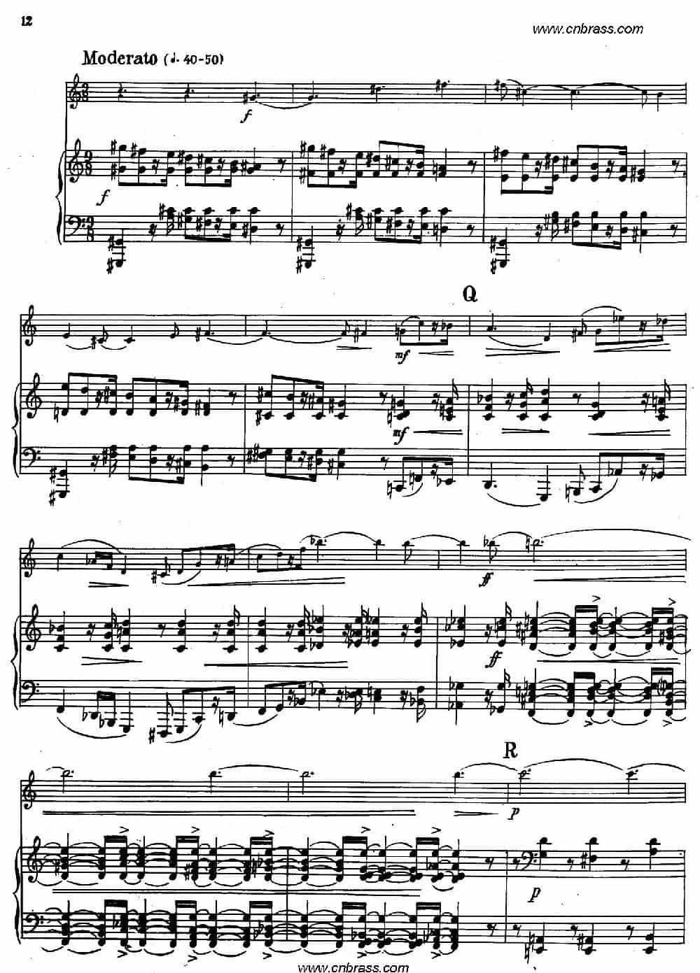 亨德米斯-奏鸣曲（圆号+钢琴） 铜管乐器谱_第11张